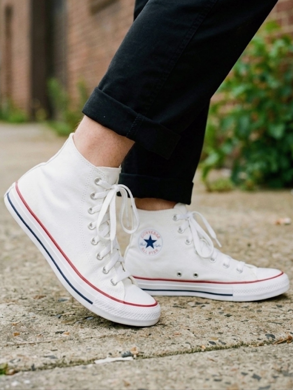 Classic Converse Chuck Taylor Optic White Hi-Top Sneakers, Unisex, W6/M4